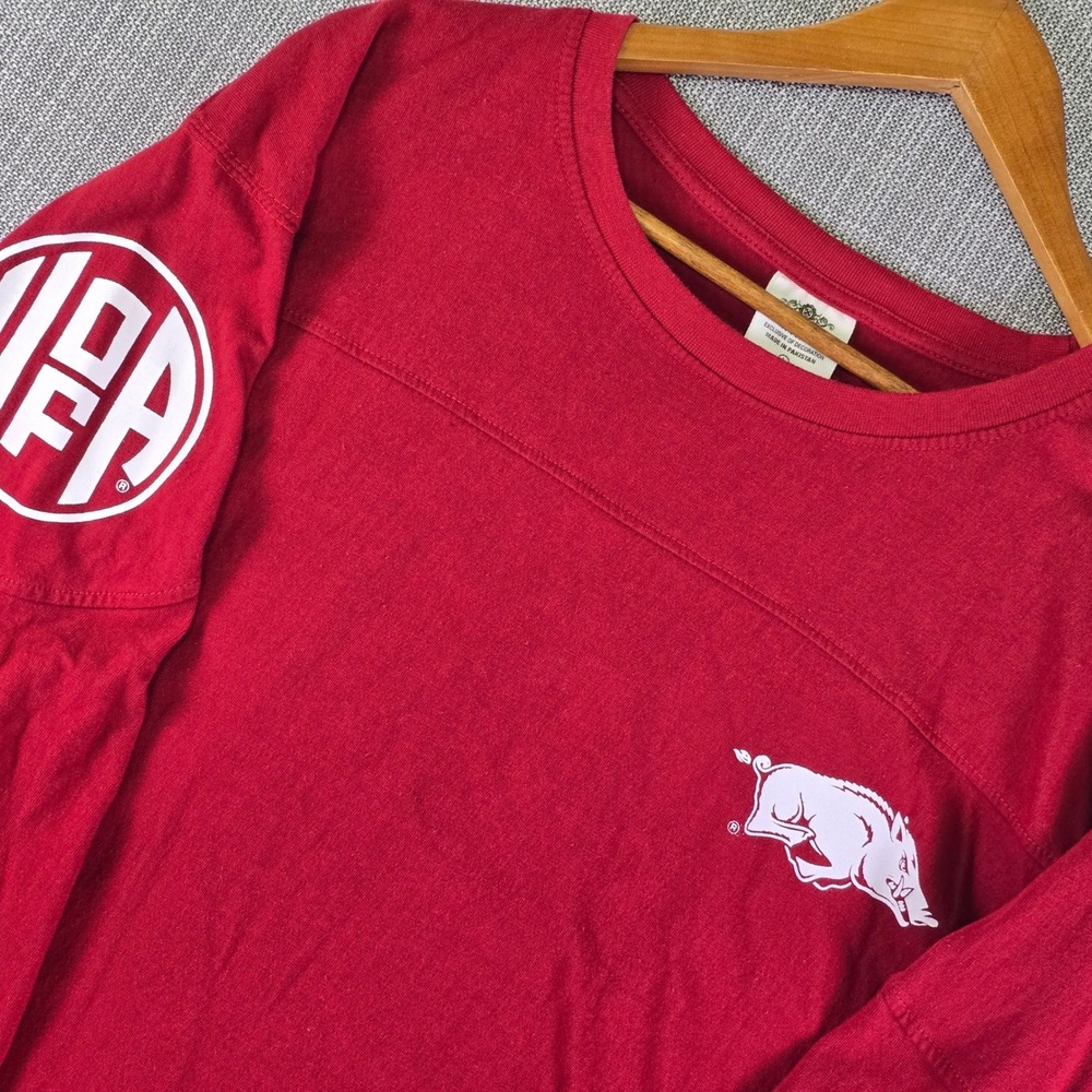 Arkansas Razorbacks x Three Square U of A Shirt Mens L Red Cotton Wooo Pig Souie